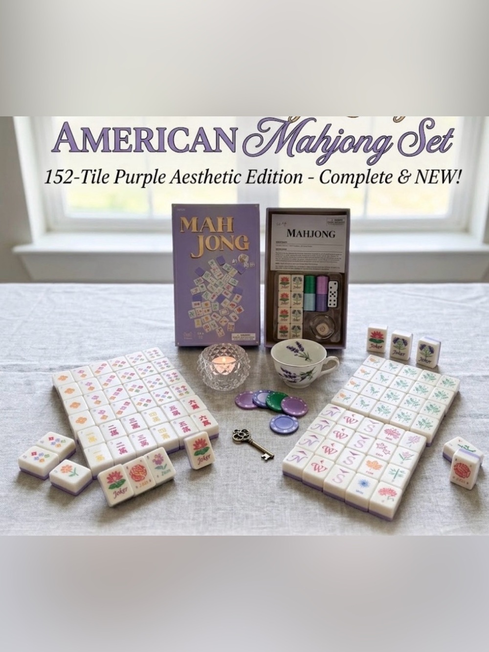 VIRAL Hobby Lobby American Mahjong Set - Purple & Lavender (152 Tiles - NEW)